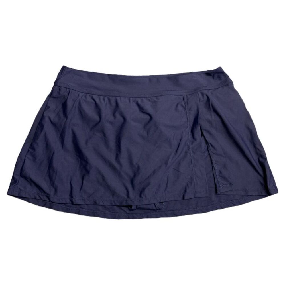 Anne Cole Limited Edition Ladies Banded Side Slit Skirted Swim Bottom - Navy